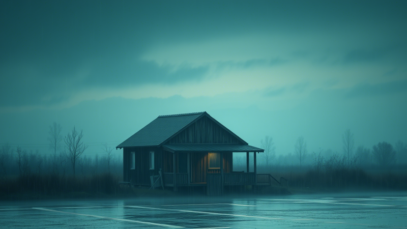 Рисунок GPT (промпт: нарисуй дом в деревне следуя правилам 5-9)