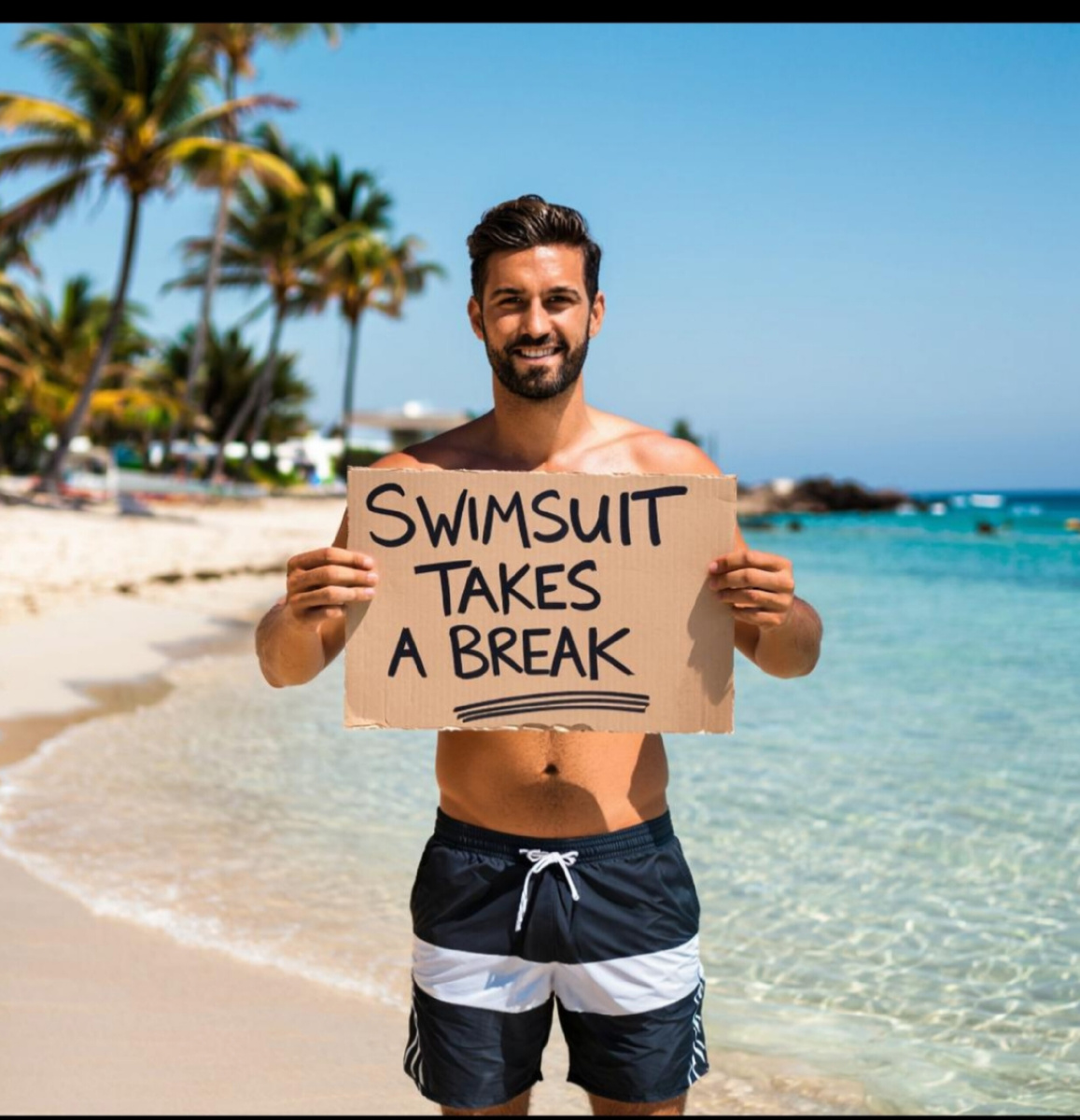 Здесь написано купальник отдыхает