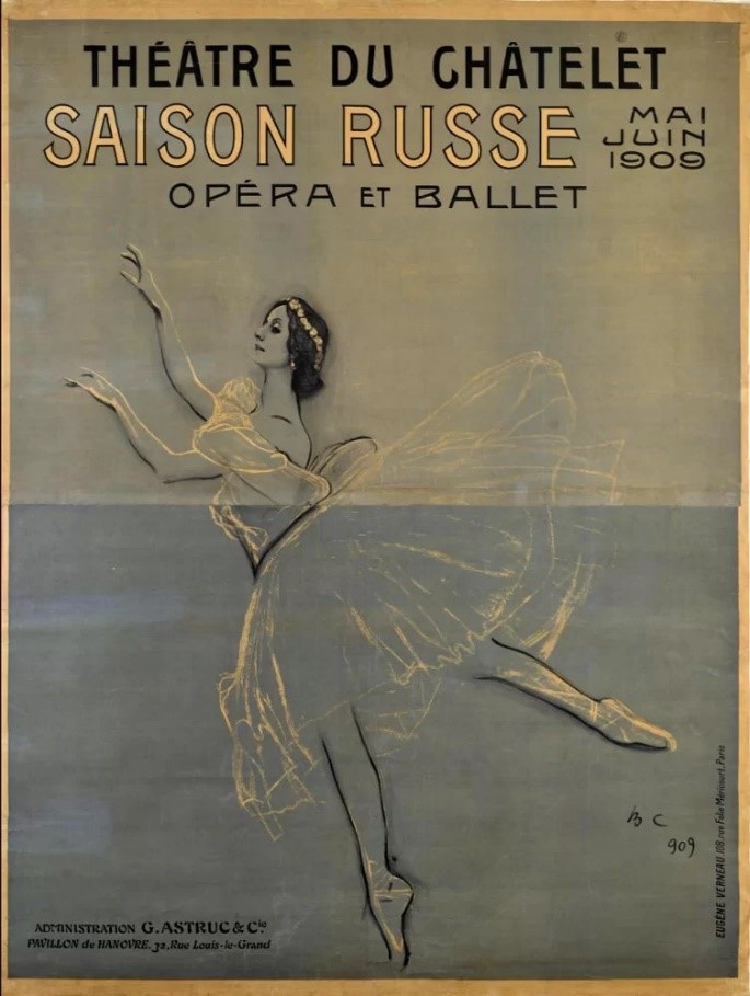 Серов В.А. Художественная афиша. Франция, Париж. Театр Шатле, Антреприза Сергея Дягилева, «Русские сезоны», 1909 г.