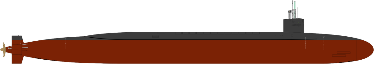 Силуэт ПЛАРБ SSBN726 Ohio
