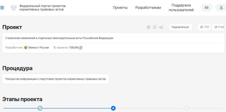     Источник фото: скриншот сайта regulation.gov.ru.