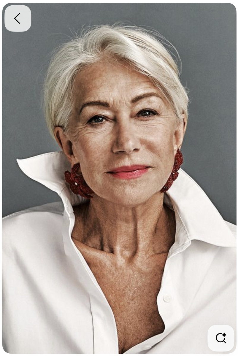 У актрисы доминирующая линейность -жесткая, то есть в лице доминируют углы. Плюс, у нее яркий светлый холодный колорит, что резонирует с цветом рубашки.