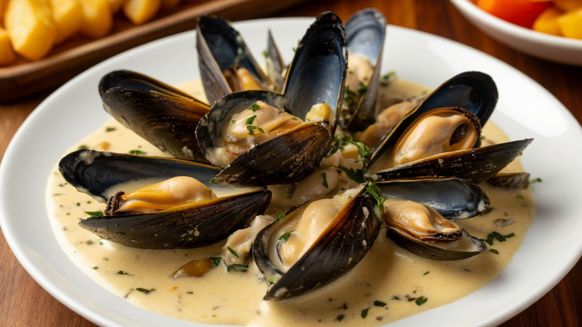 Мидии в сливочном соусе: простой рецепт, от которого все будут в восторге! 🍽️💙