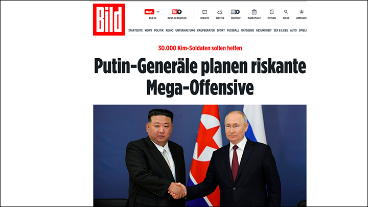    Немцы считают, что в грядущем наступлении русским помогут 30 тысяч "львов Кима"//Скриншот страницы сайта издания Bild