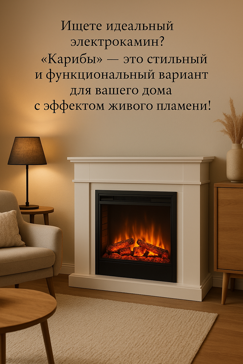    Электрический камин Карибы как стильный акцент вашего интерьера: создайте уют без лишних хлопот Kamin