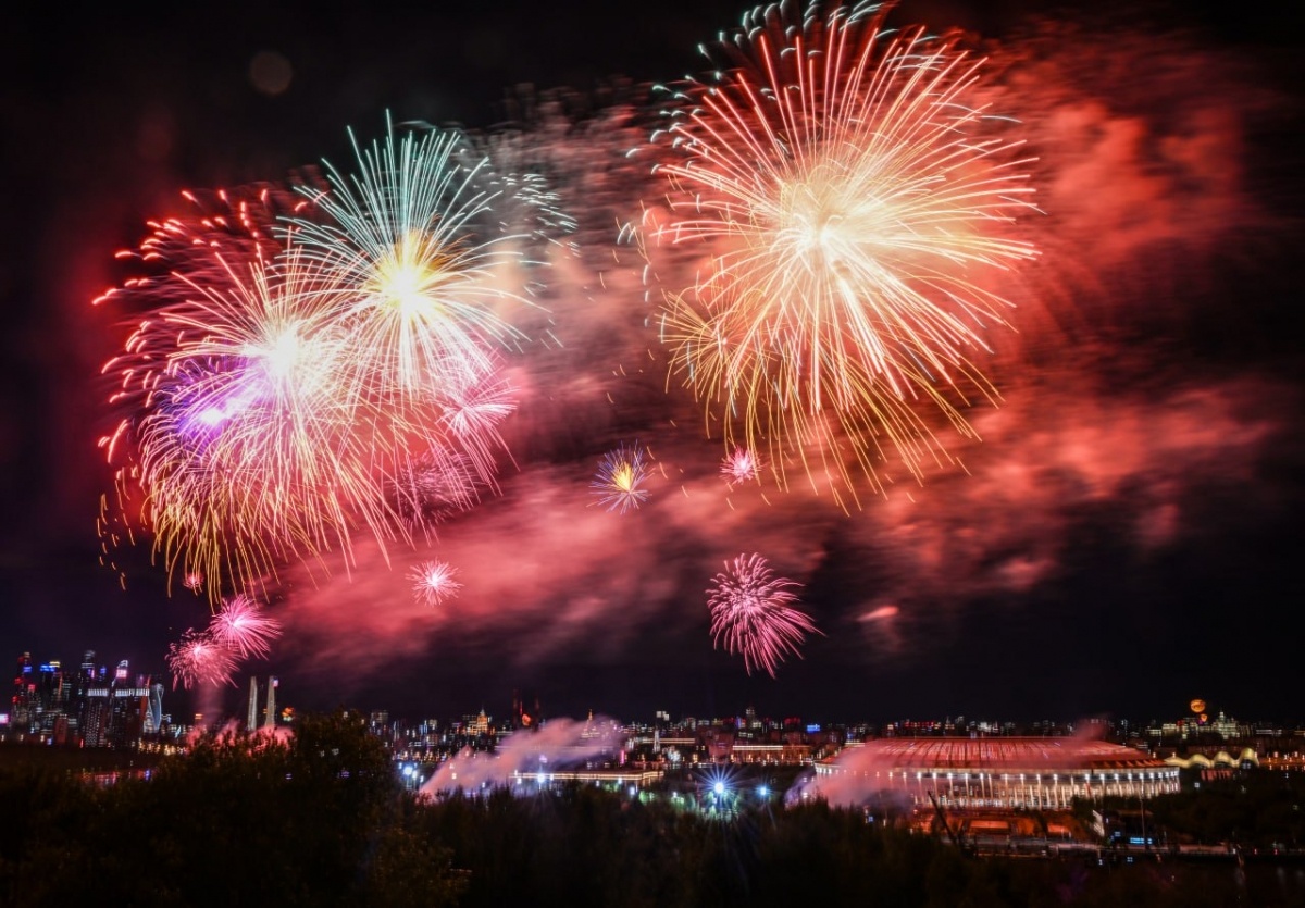    Праздничный салют в Москве в ознаменование 80-летия Победы в Великой Отечественной войне. Фото: ТГ-канал Минобороны РФ