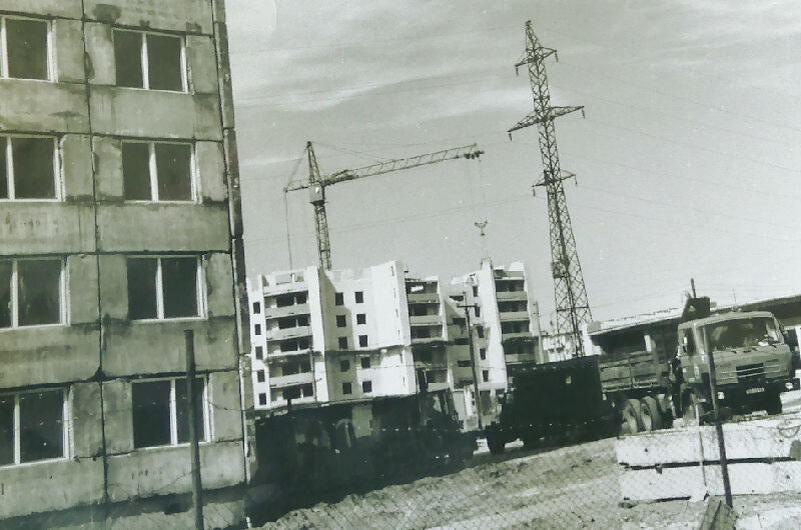    Камышин. Строится северо-западный микрорайон (1988 год, фото: Камышинский историко-краеведческий музей)