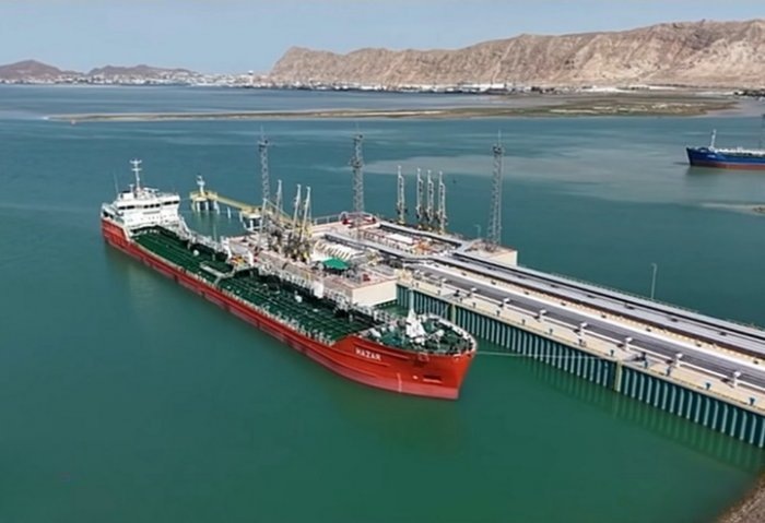 Открытие нового нефтеналивного причала Кенарского предприятия, 18 июля, 2025 г., Балканский велаят, Туркменистан (Фото: Watan habarlary)