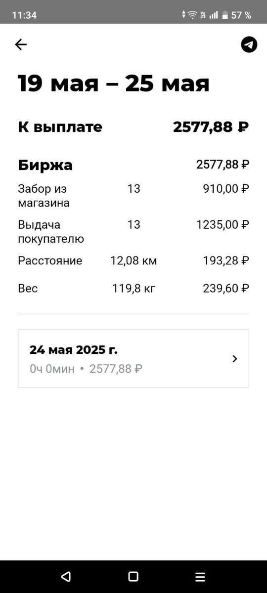 Скриншот моего заработка в приложении