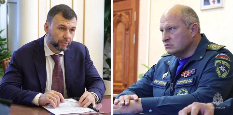    С главой МЧС России Александром Куренковым обсудили ситуацию с водой в Республике, разминирование освобожденных территорий