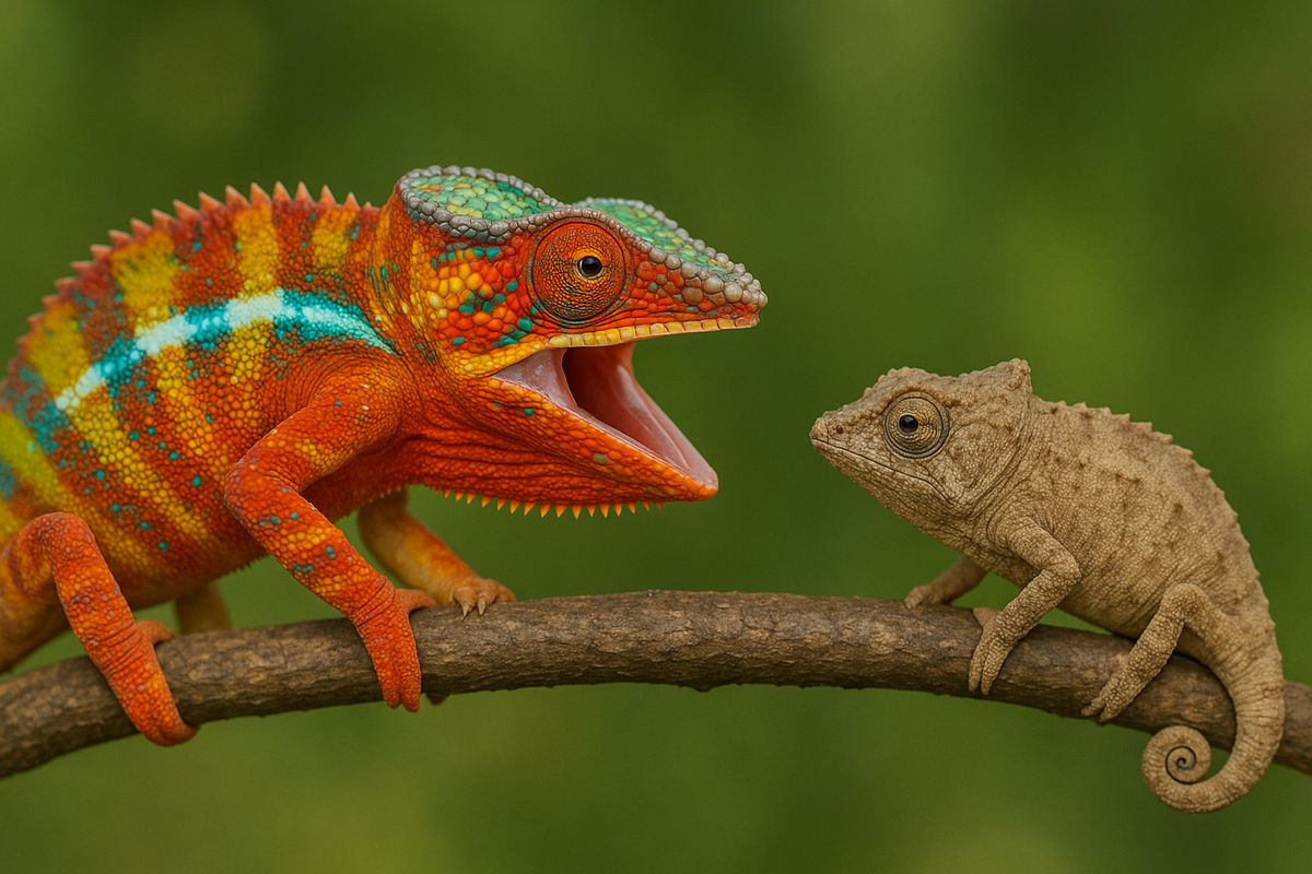 Хамелеон-хулиган vs хамелеон-скромник