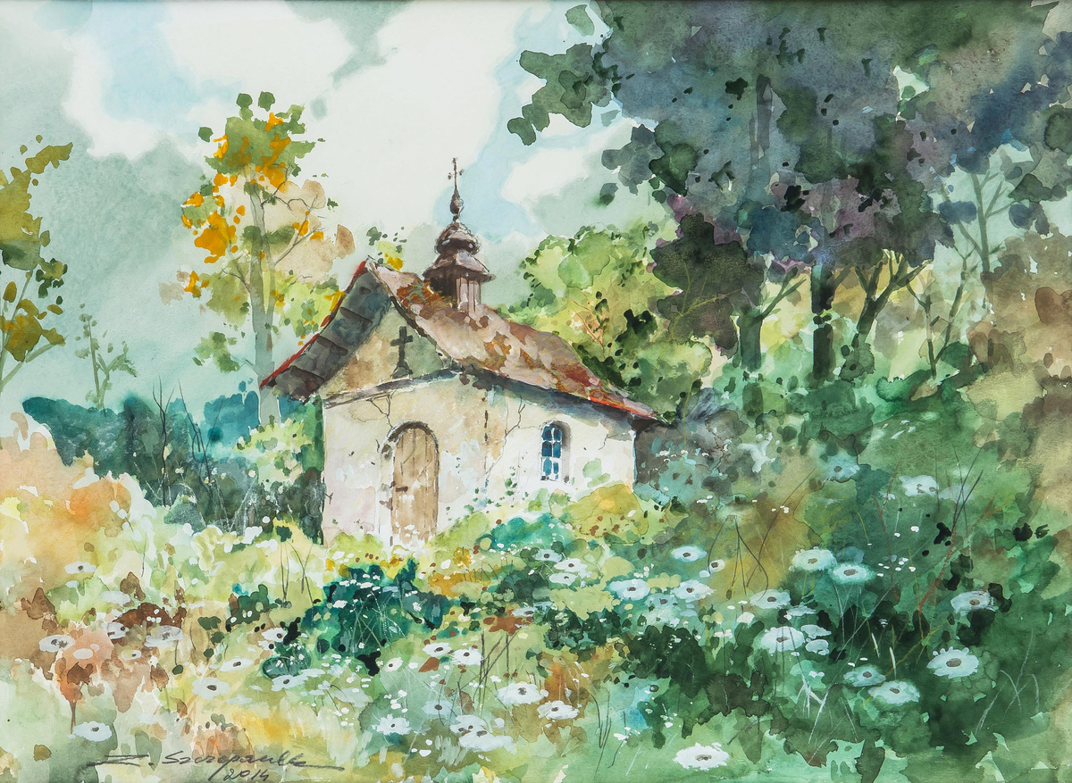 Пейзаж летний с часовенкой. 2014. Zbigniew Szczepanek (Збигнев Шчепанек)
