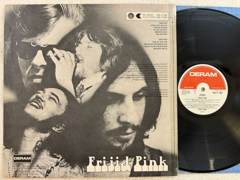 Задняя обложка конверта альбома Frijid Pink, 1970 г. Этот альбом в том же году был издан в нескольких десятках стран по всему миру