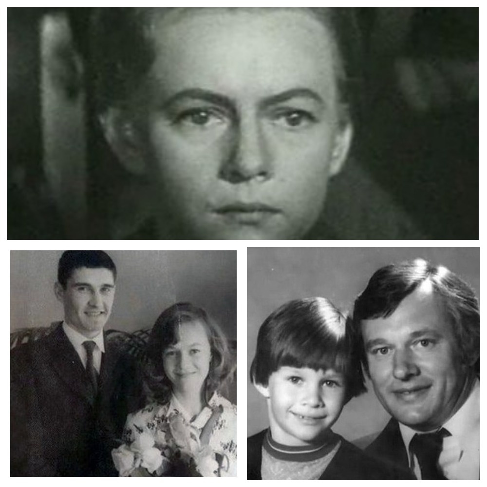 С первым мужем - слева. Справа - со вторым мужем и с их общим сыном Митей