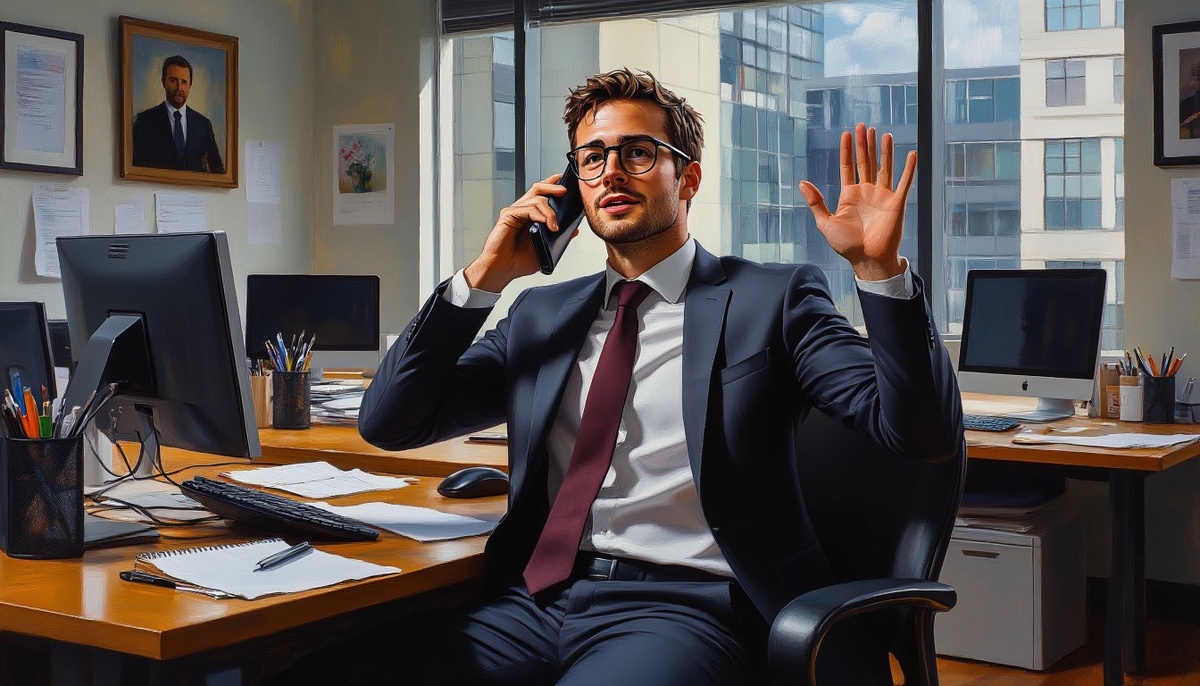 Генерация из Шедеврум @impression_mind. Мужчина в офисе