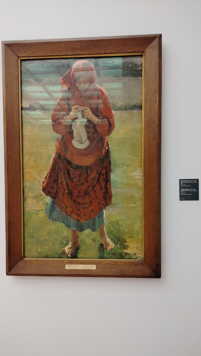 Картина "Крестьянская девушка с чулком" в Третьяковской Галерее