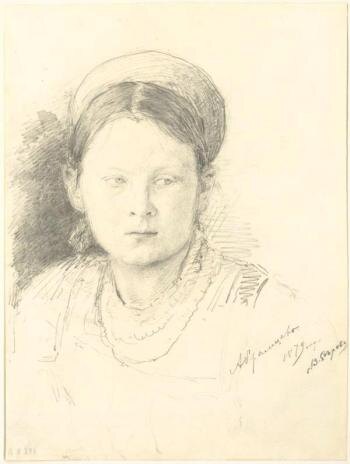 В.А. Серов. Портрет С.Ф. Мамонтовой. 1879. Музей-заповедник "Абрамцево"