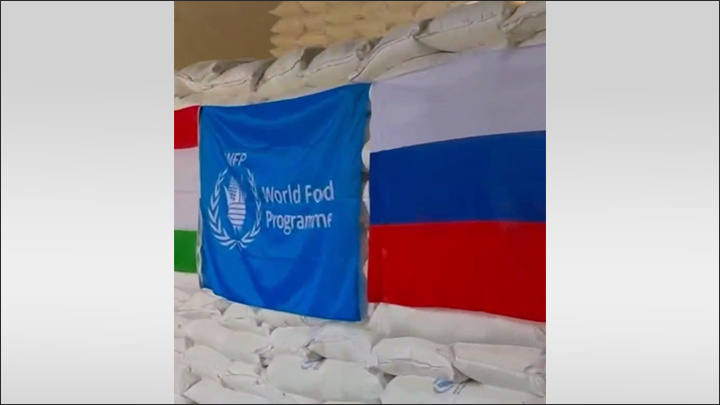  Россия подарила Таджикистану 540 тонн продовольствия - для соседей не жалко// Скриншот с видео ТГ-канала "Царьград ТВ"