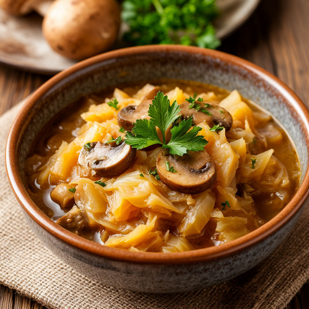 Капуста с грибами
