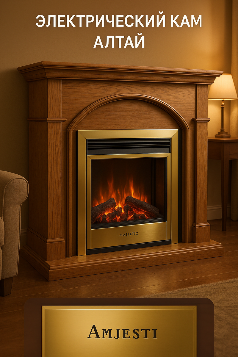    Электрический камин Арочный Алтай с Majestic Brass: превращаем дом в оазис уюта и стиля с помощью современных технологий Kamin