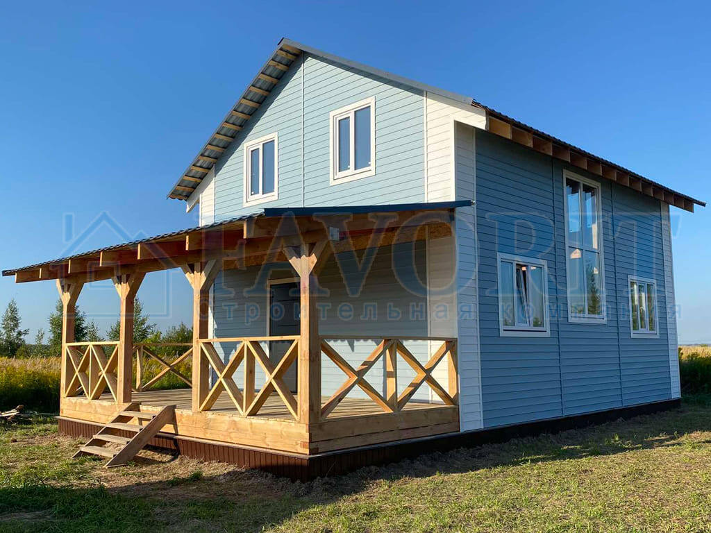 Каркасный двухэтажный дом 7х9 от компании «Фаворит»