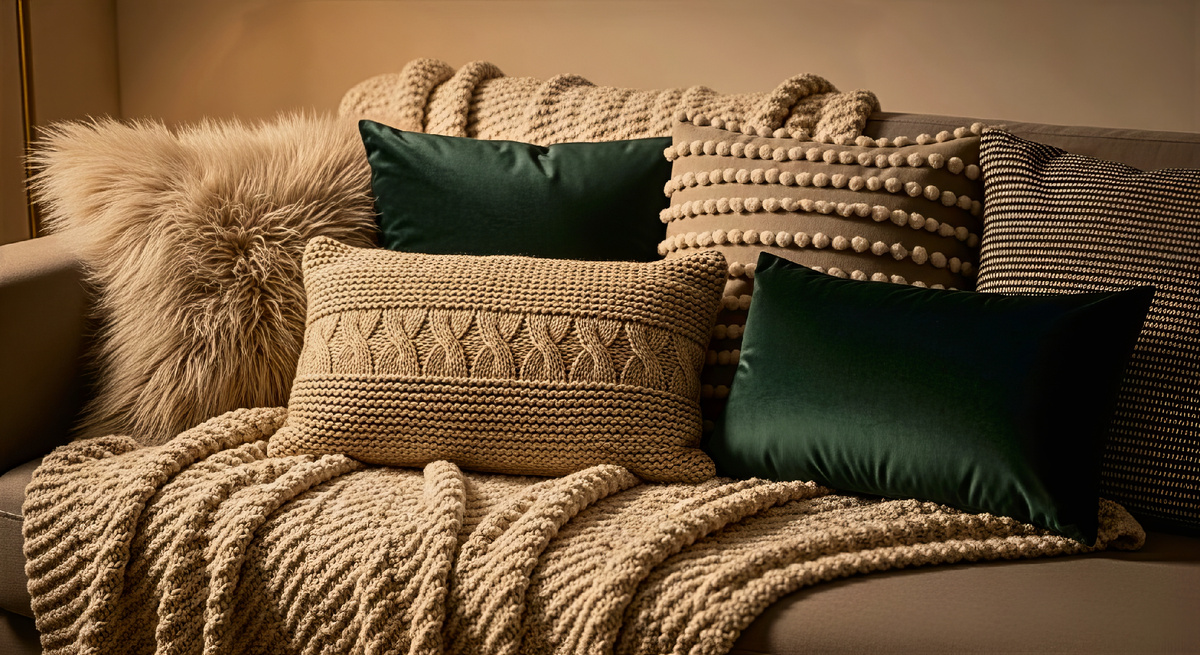 Каждая подушка и плед добавляют уют — найдите свои любимые для идеального вечера.
