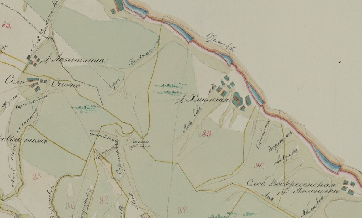 Старое Хмелевое и Новое Хмелевое на планах генерального межевания 1780-х гг. и в материалах 2-й ревизии
