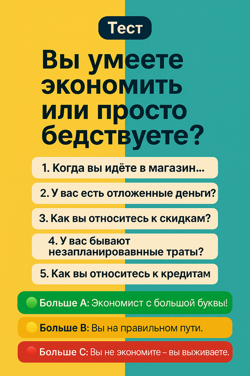 Тест: вы умеете экономить или просто бедствуете?