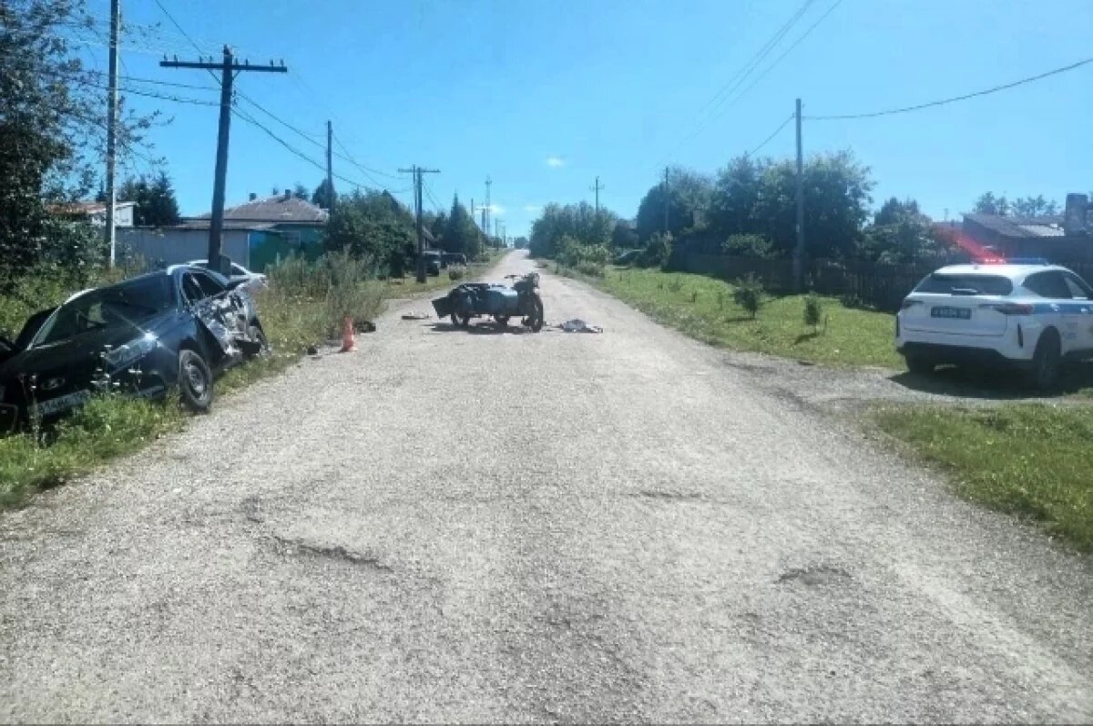    В Свердловской области мотоцикл столкнулся с «Ладой», есть пострадавшие