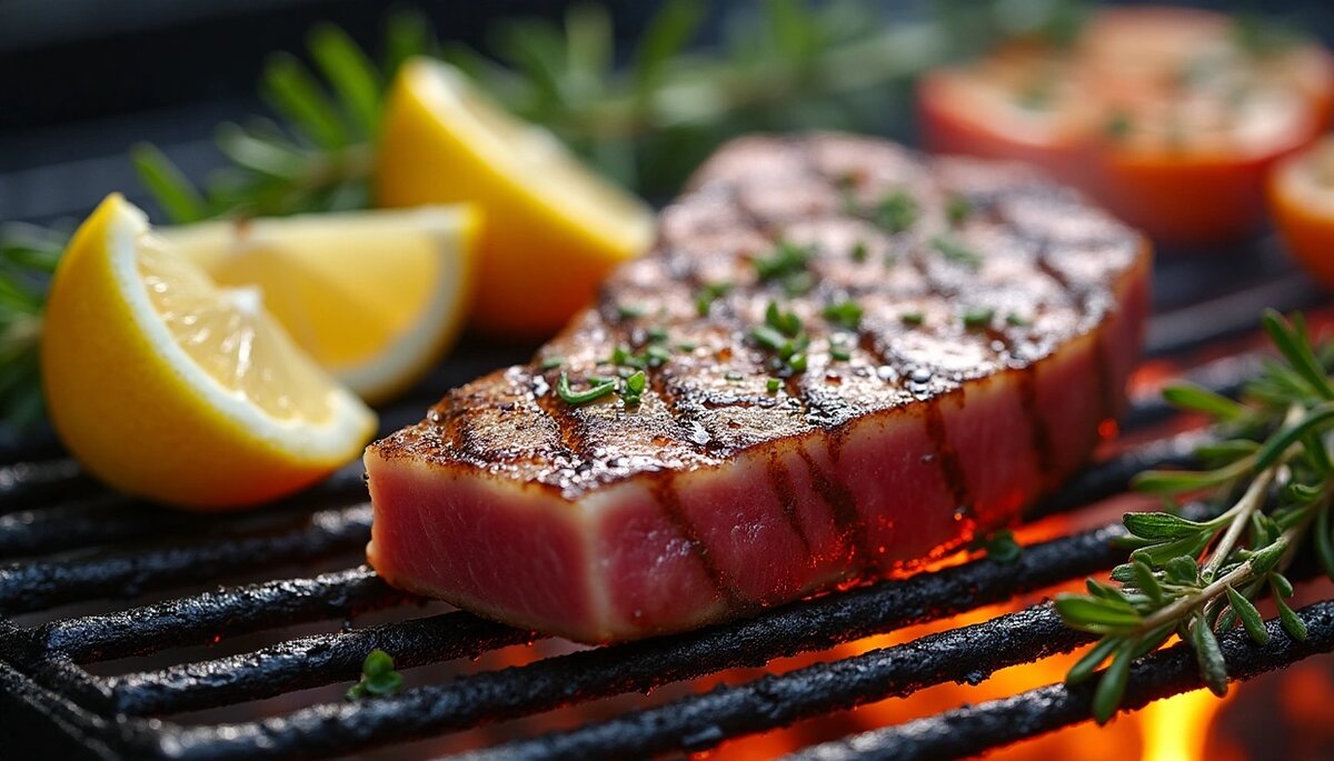 Знаете ли вы, что тунец часто называют «морской телятиной» из-за его плотной структуры, отсутствия резкого рыбного запаха и высокого содержания железа? Стейк из тунца на гриле — это не просто вкусное блюдо, а настоящий кулинарный шедевр, который можно приготовить всего за 25 минут.