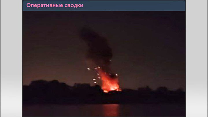    Удары русских ракет по объектам в Павлодаре // Скриншот с ТГ-канала "Оперативные сводки"
