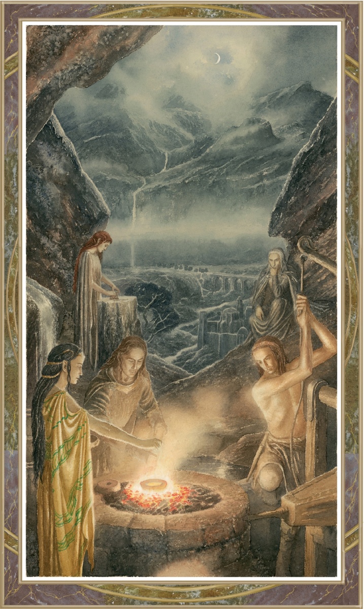 Официальная иллюстрация Алана Ли к сборнику «Падение Нуменора» под редакцией Б. Сибли.