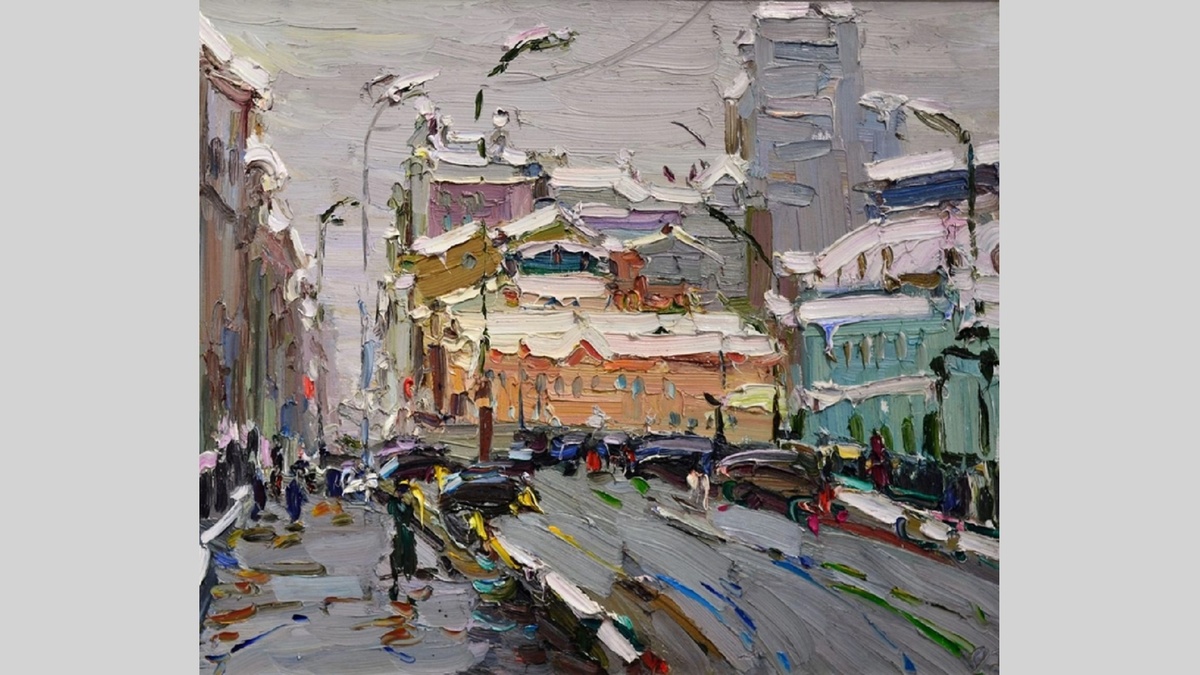 Ольга Душечкина "Москва после метели", 2023, холст, масло, 60х70