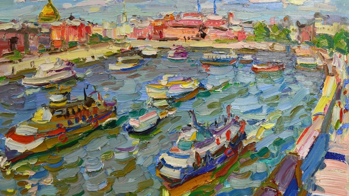 Ольга Душечкина "Лето в Москве", 2022, холст, масло, 70х90, фрагмент