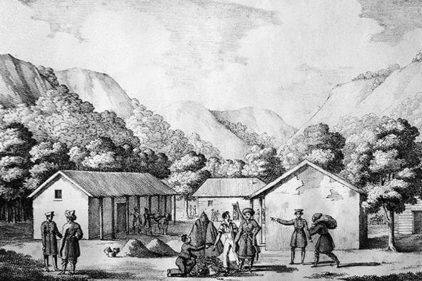 Товарообмен между русскими и горцами XIX век Литография ГИМ