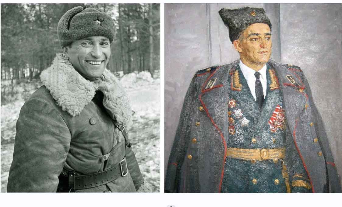  Фото из Интернета. Слева: подполковник Александр Васильевич Чапаев в годы Великой Отечественной войны.
