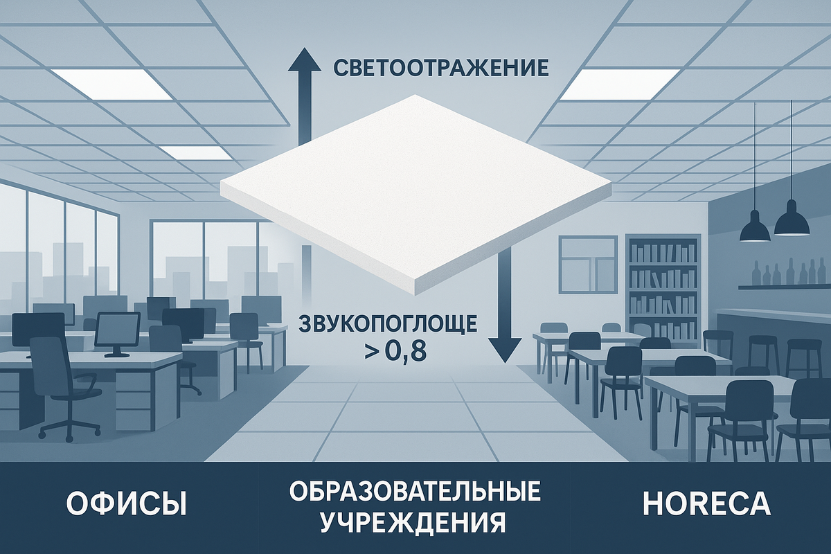 Белый потолок типа Армстронг - Потолочные Решения