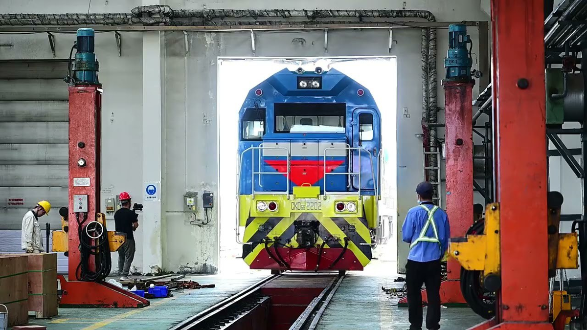 Маневровый тепловоз CKD6S производства CRRC для Казахстана. Источник: CRRС/Youtube