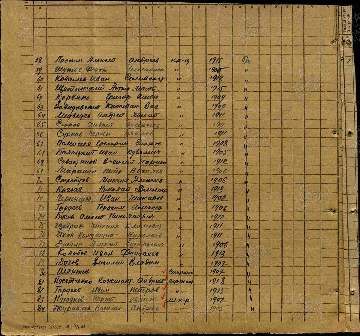 Страница списка 176 АЗСП // Фото с "Память народа"