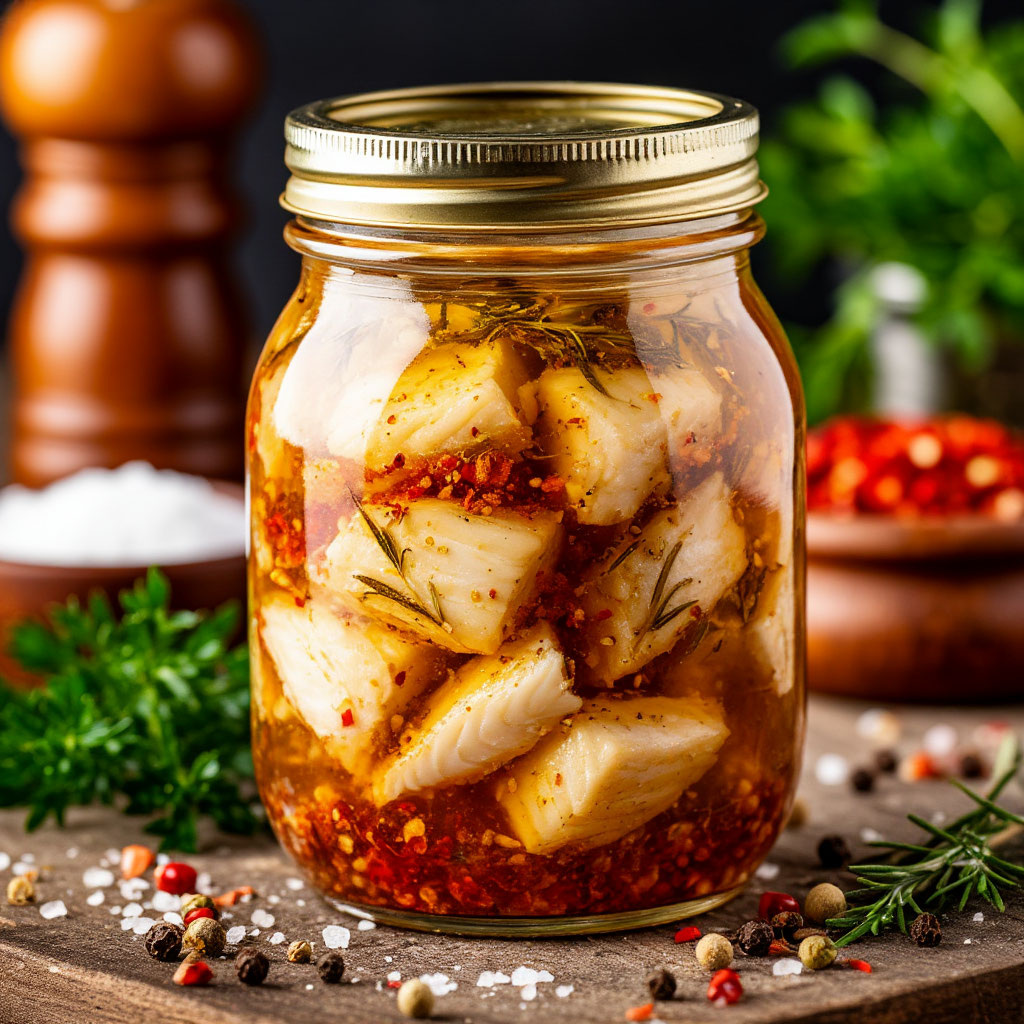 Солёная треска со специями