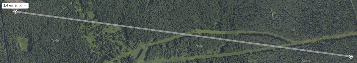 Местность, на которой удалось получить устойчивую связь