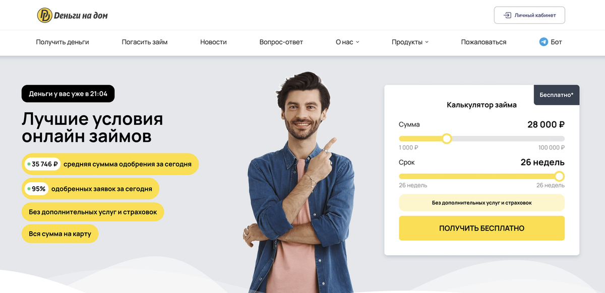Условия займа в МФО «Деньги на дом»