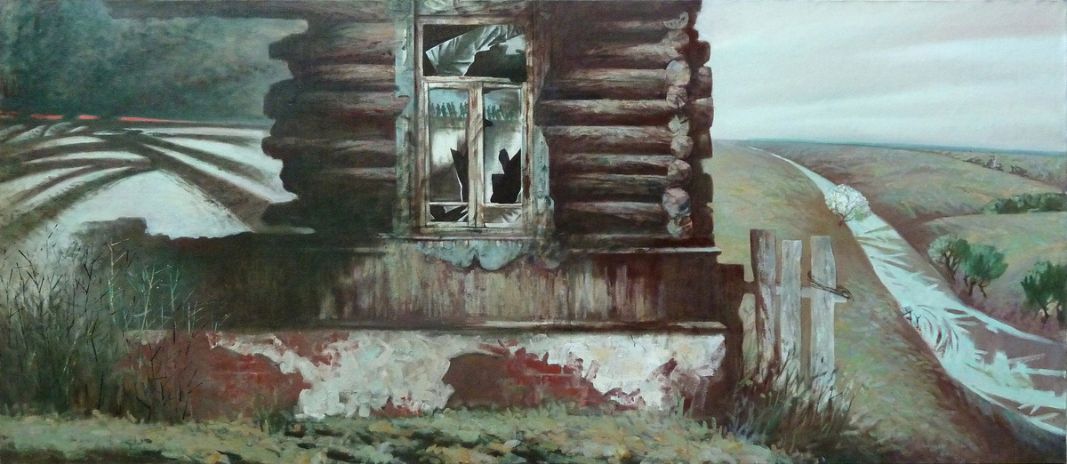 © Владимир Власов. Война пришла... Холст,  масло. 87 x 200 см. 2016.