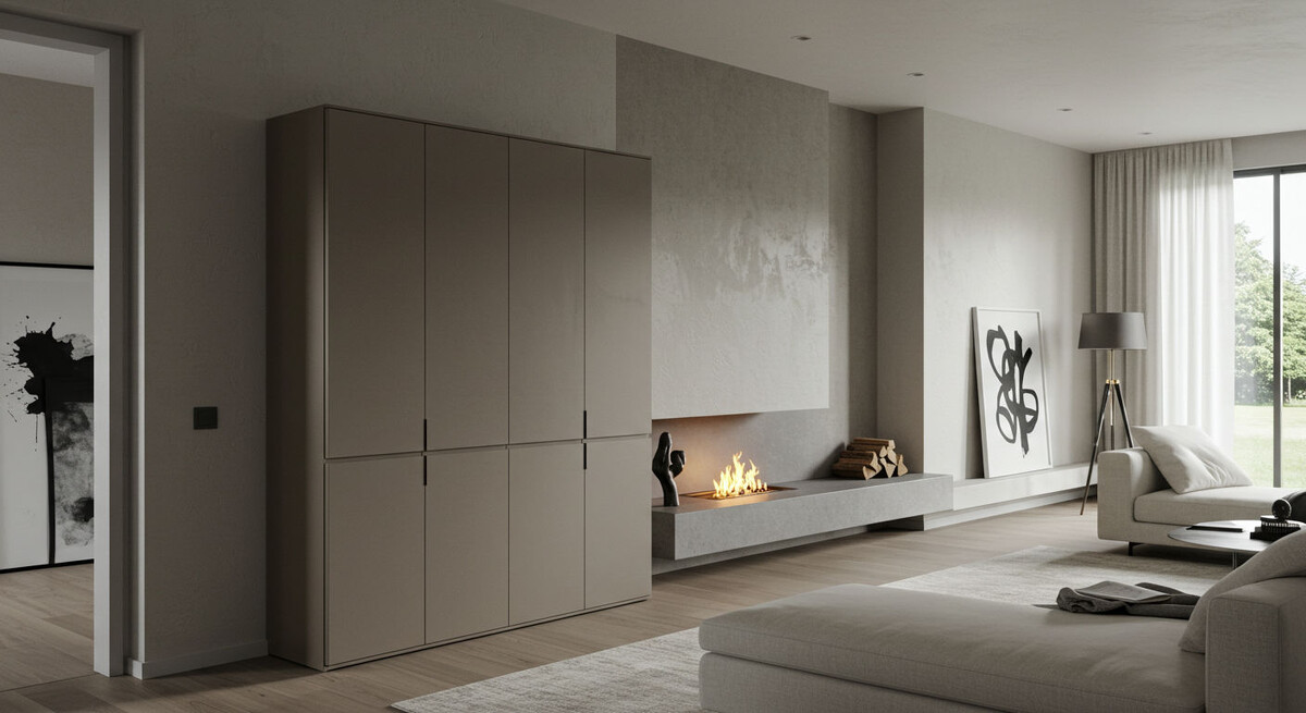 Распашной шкаф в зал, минимализм