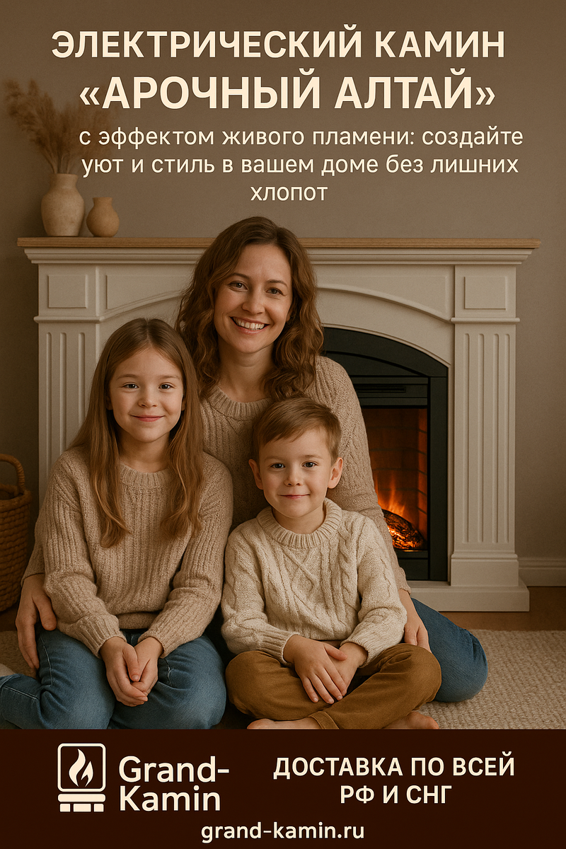    Электрический камин «Арочный Алтай» с эффектом живого пламени: создайте уют и стиль в вашем доме без лишних хлопот Kamin