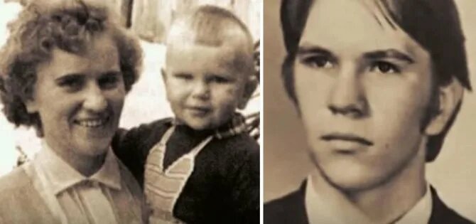 Алексей в детстве с мамой и в юности