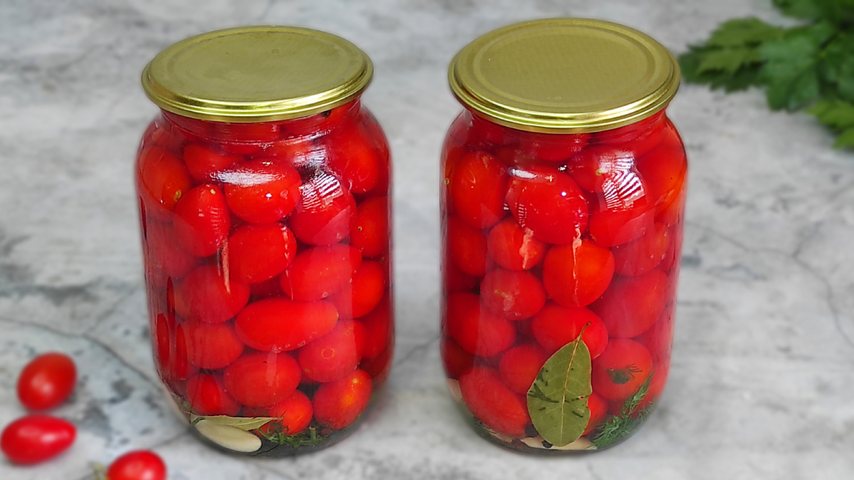 Помидоры черри на зиму. Фото автора. 