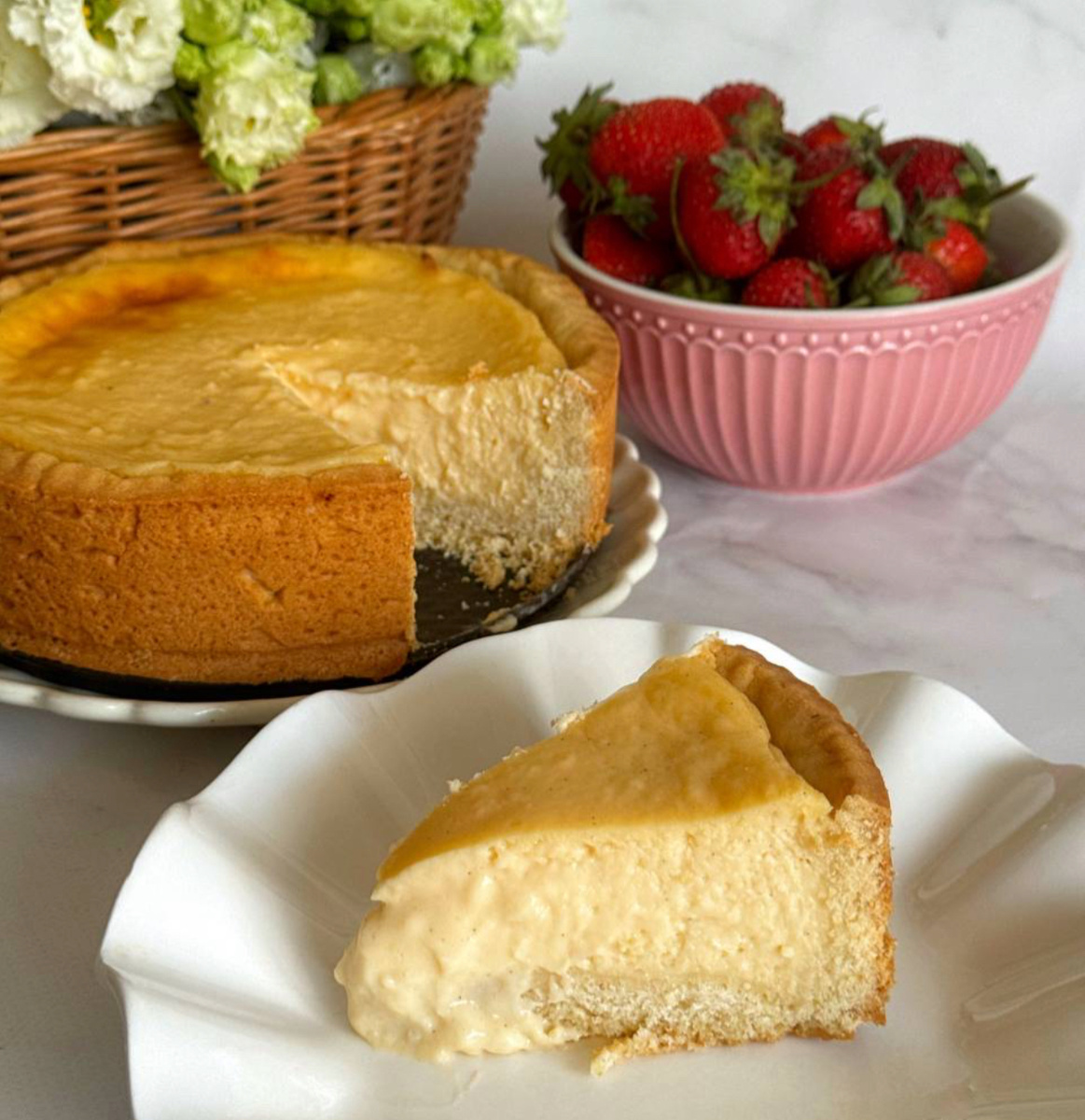 Флан в разрезе. После стабилизации в холодильнике