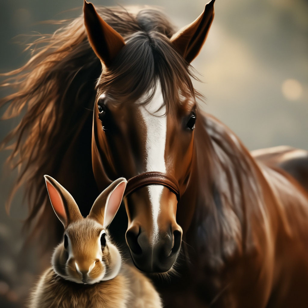 Кролик и лошадь