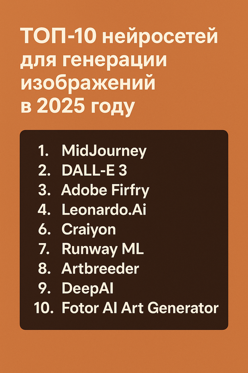 Топ 10 нейросетей для генерации изображений в 2025 году